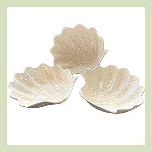 Vintage Maddox of California Pottery Sea Shell 7" Bowls Pearl Iridescent #3021